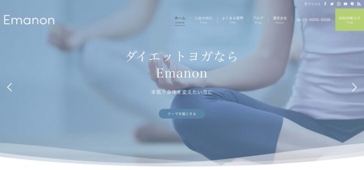 Emanon Premium トップページ ファーストビューのデザインサンプル